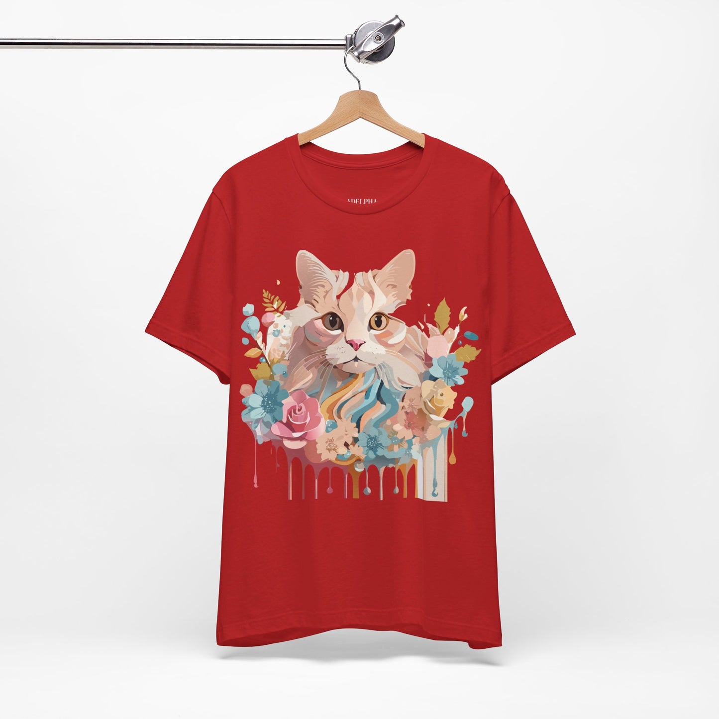 Natural Cotton Tee Shirt with Cat