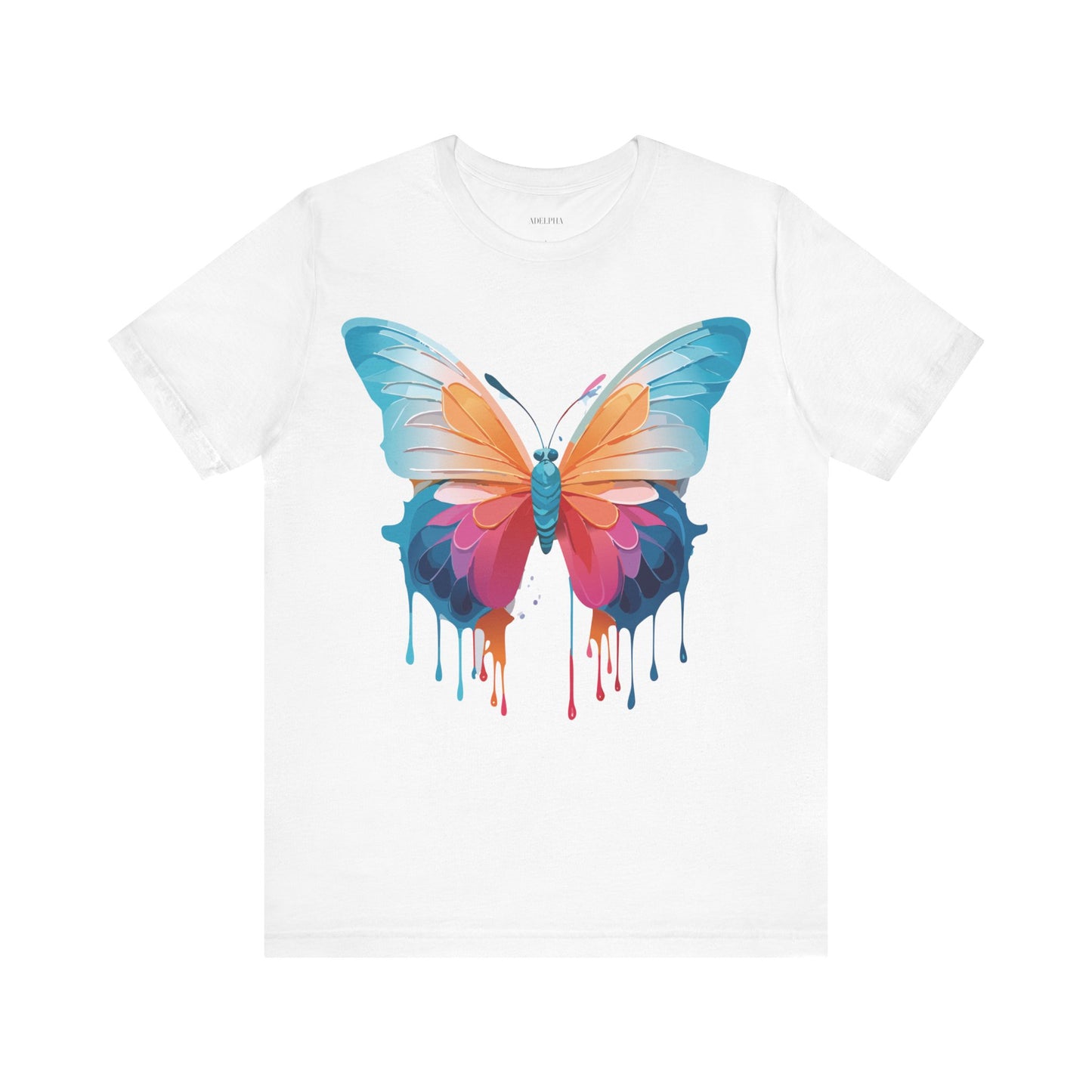 Natural Cotton Tee Shirt with Butterfly