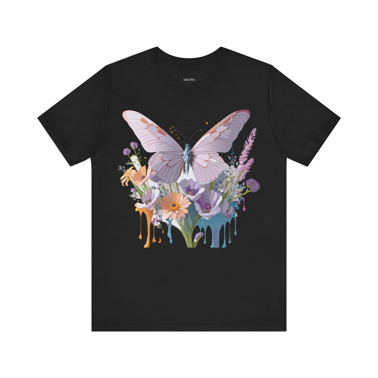 Natural Cotton Tee Shirt with Butterfly