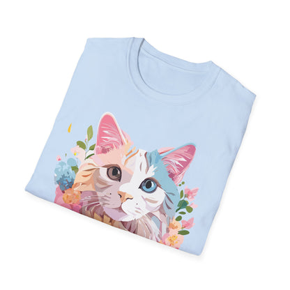 Cat Shirt Unisex Softstyle Tee 100 Percent Ring Spun Cotton Kitten Tee