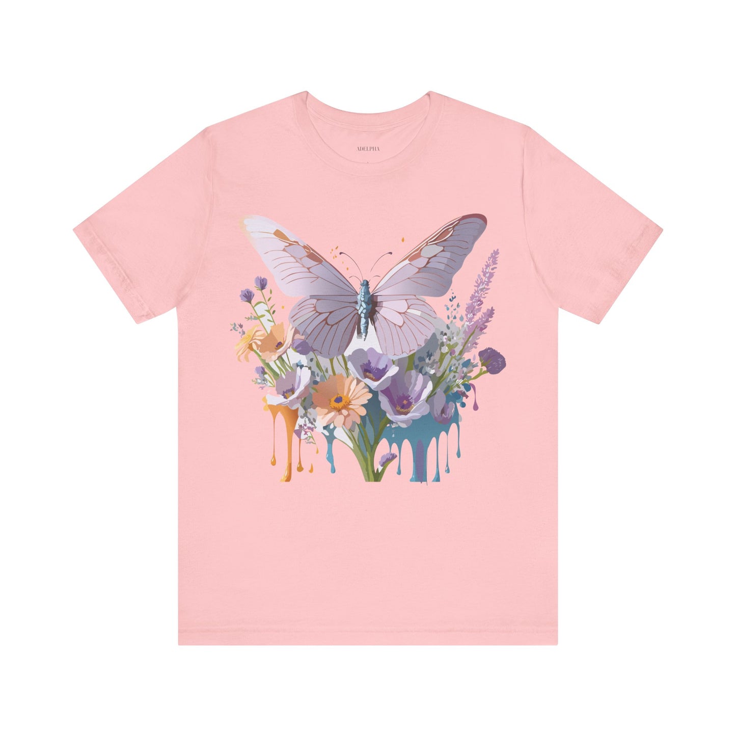 Natural Cotton Tee Shirt with Butterfly