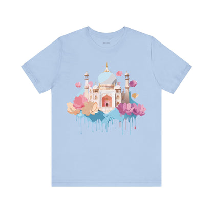Natural Cotton Tee Shirt - Taj Mahal, India Printify