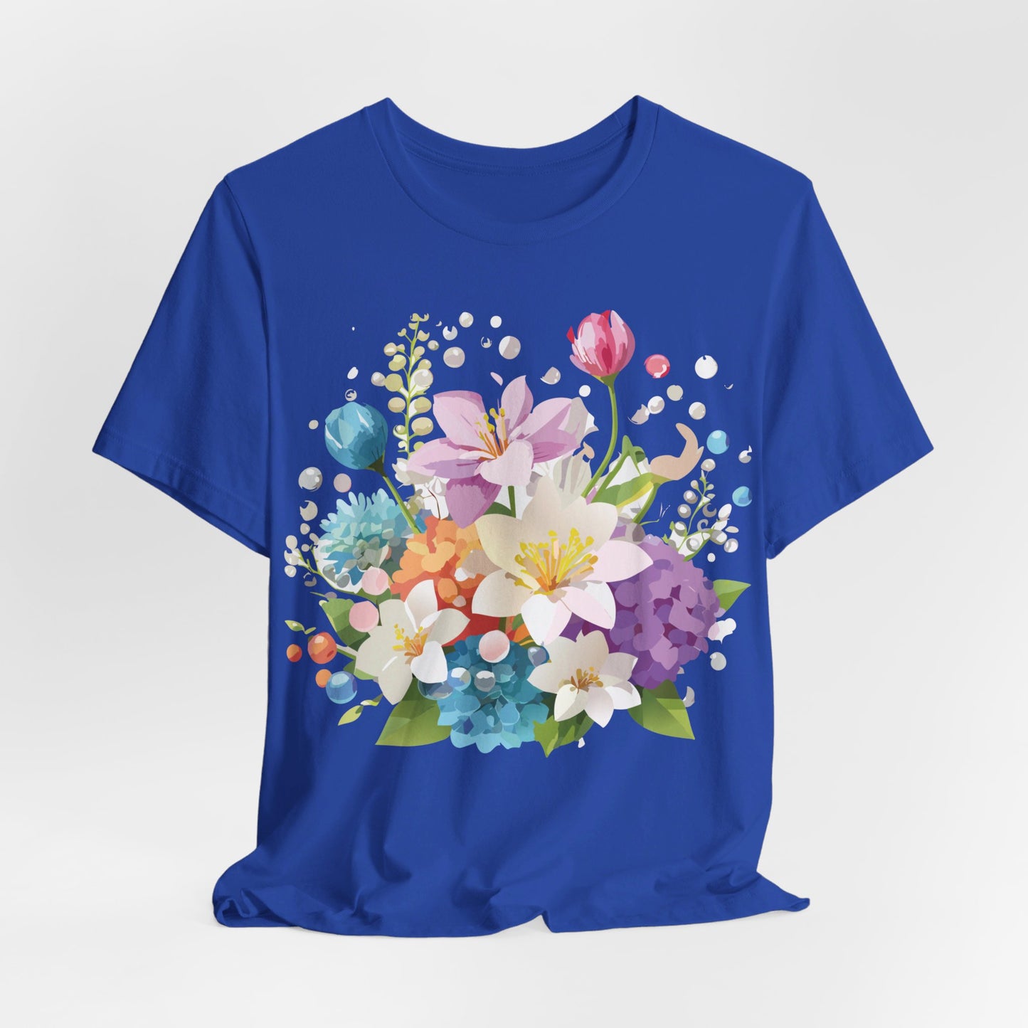 T-shirt en coton naturel avec fleurs