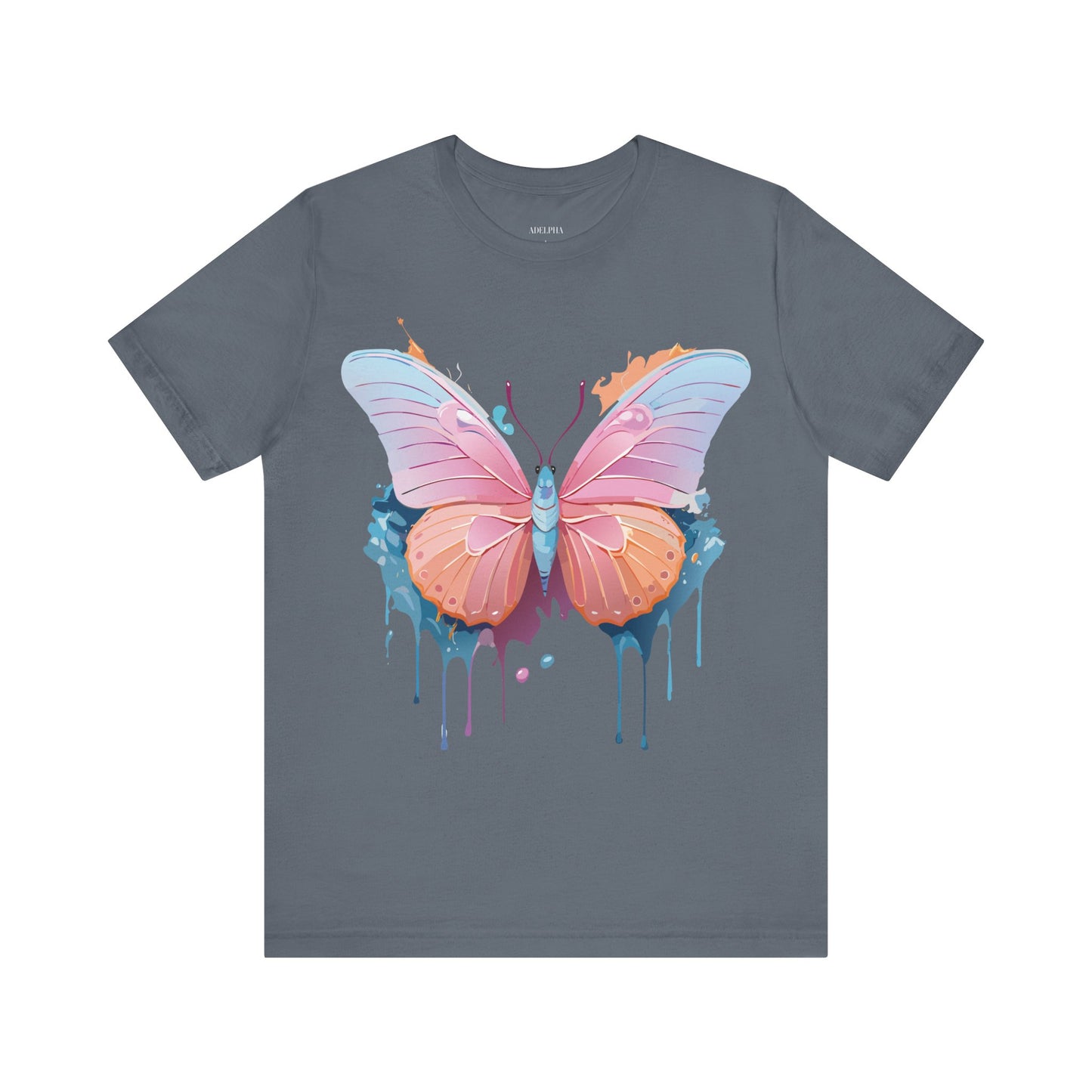 Natural Cotton Tee Shirt with Butterfly