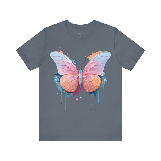 T-Shirt aus natürlicher Baumwolle mit Schmetterling