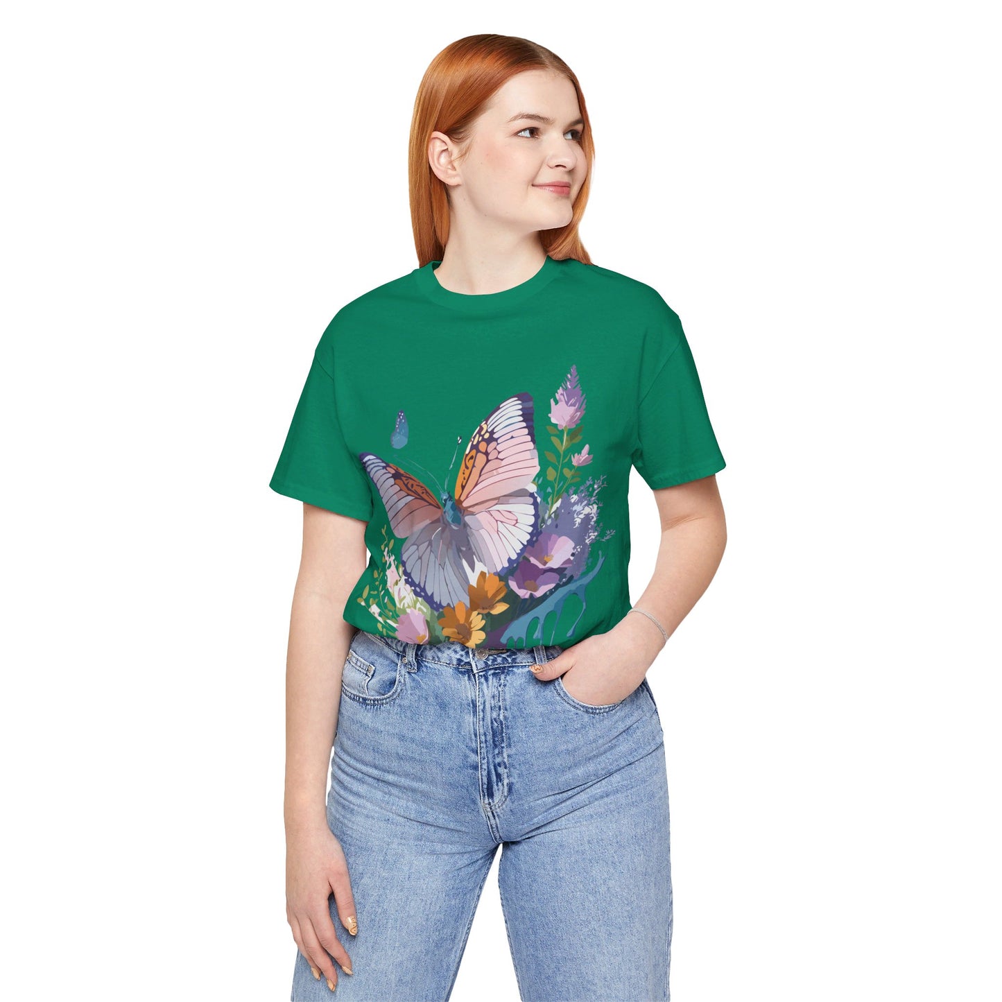 T-shirt en coton naturel avec papillon