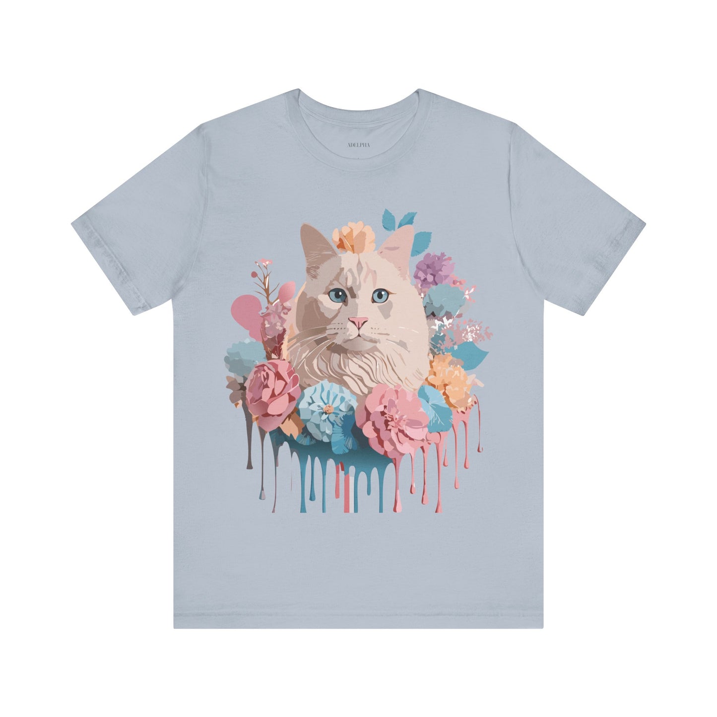 Natural Cotton Tee Shirt with Cat