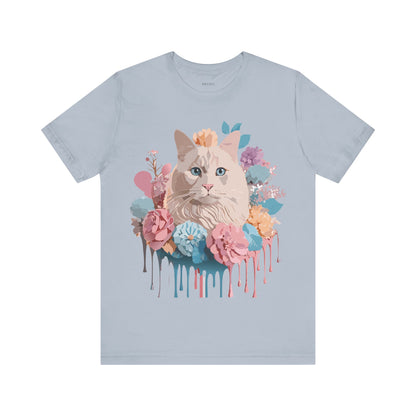 Natural Cotton Tee Shirt with Cat Printify