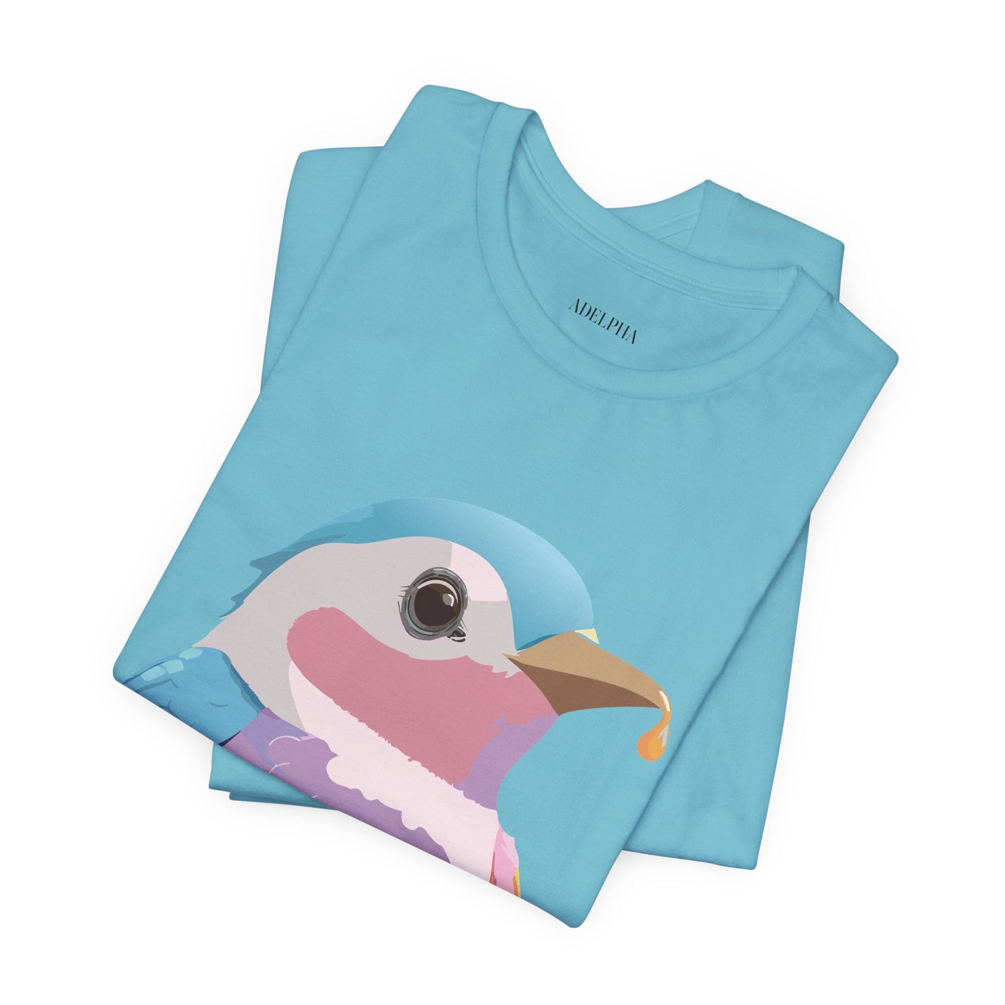 Natural Cotton Tee Shirt with Bird