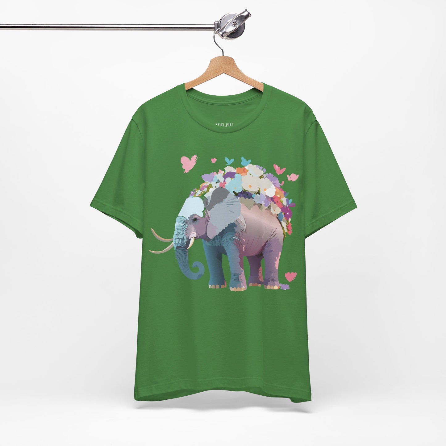 T-shirt en coton naturel avec motif éléphant