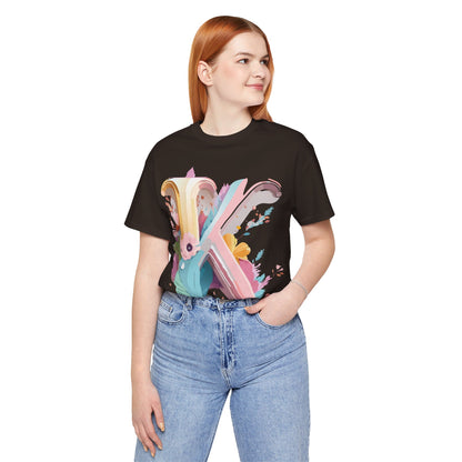 Natural Cotton Tee Shirt - Letters Collection - K Printify