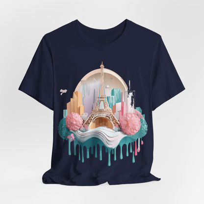 Natural Cotton Tee Shirt - Beautiful Places Collection - Paris Printify