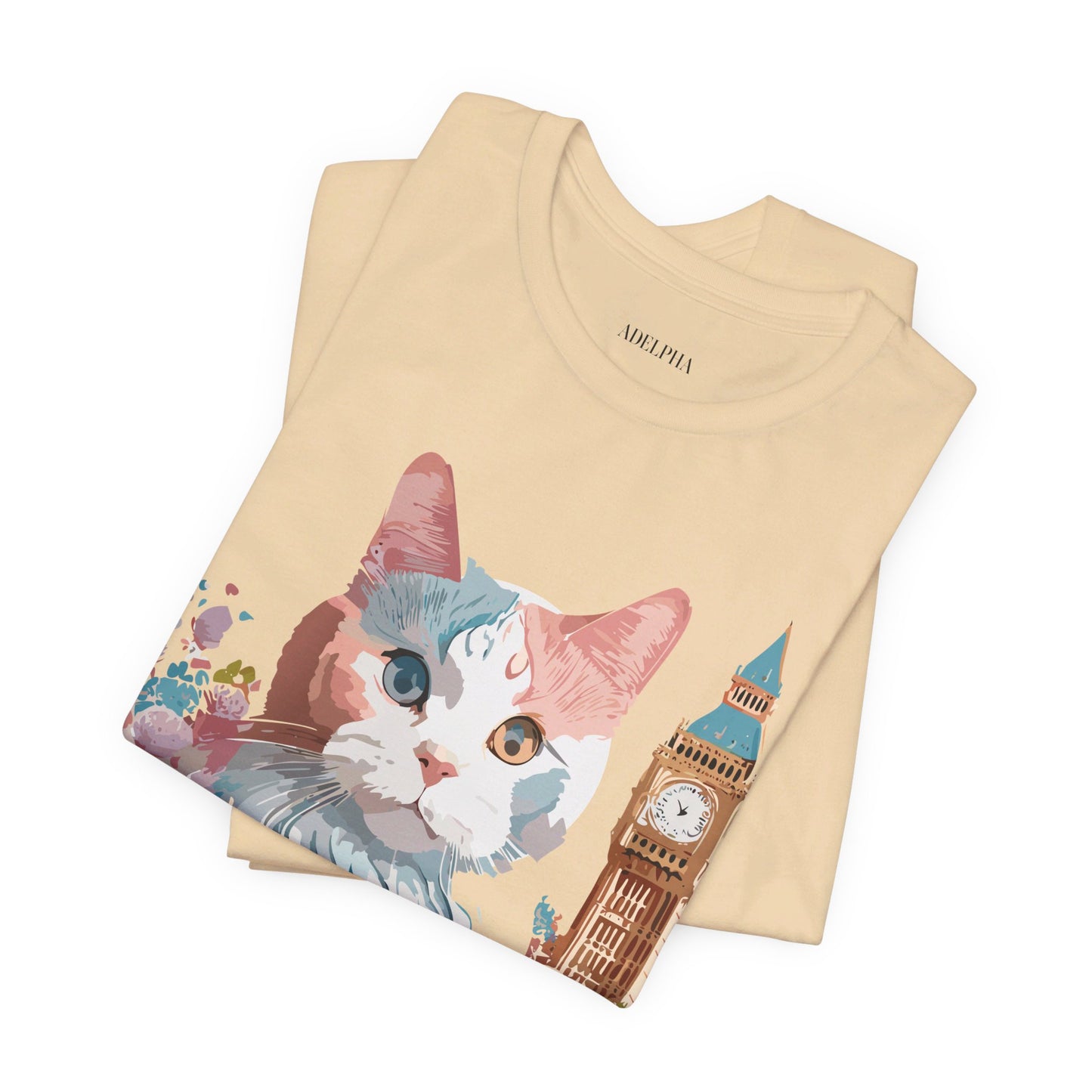 T-Shirt aus natürlicher Baumwolle mit Katze