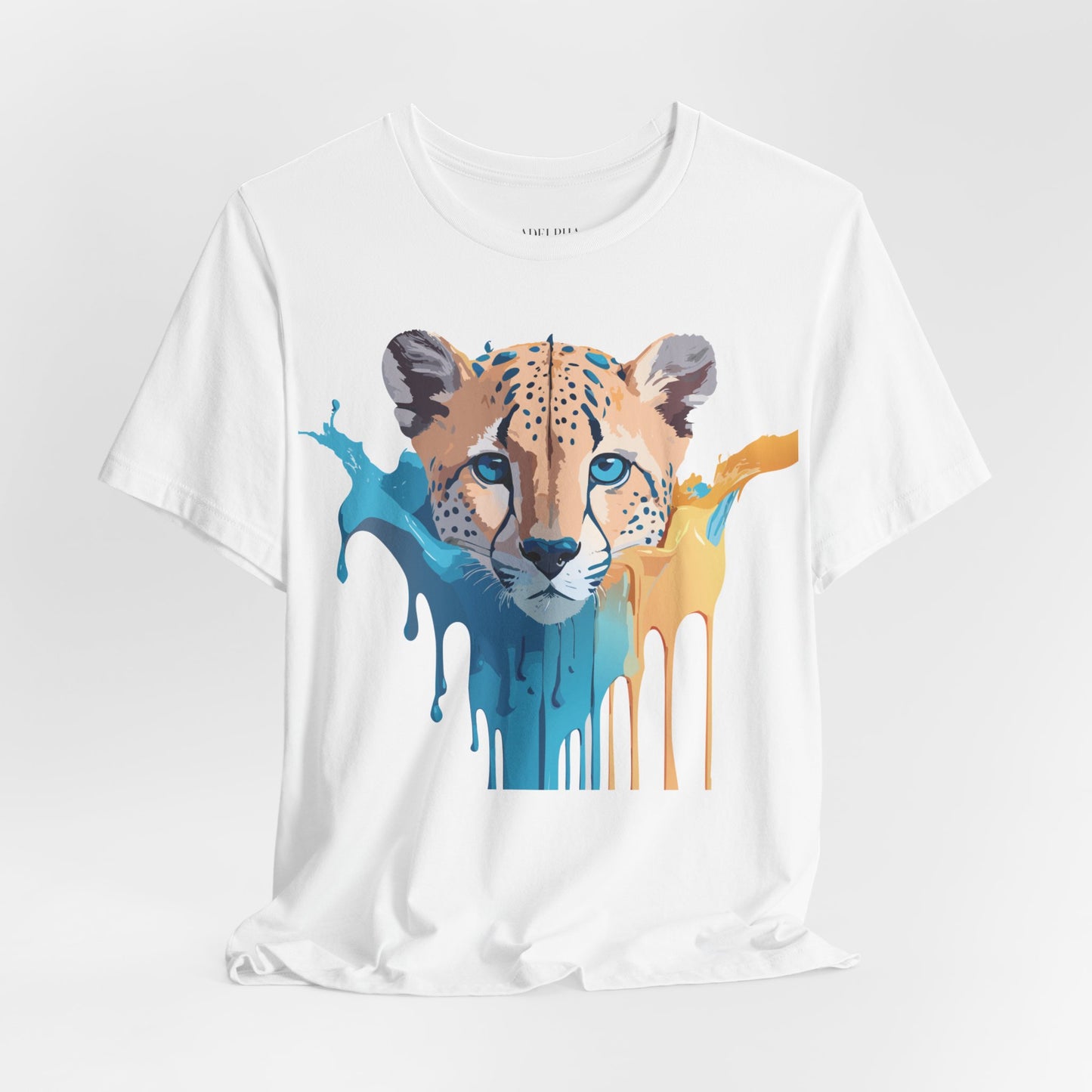 Natural Cotton Tee Shirt with Cheetah