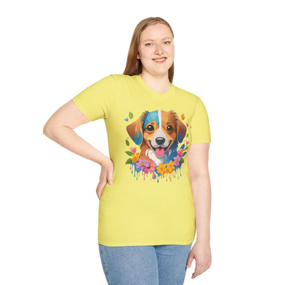 Dog Shirt Unisex Animal Tee 100 Percent Cotton Gildan Softstyle 64000