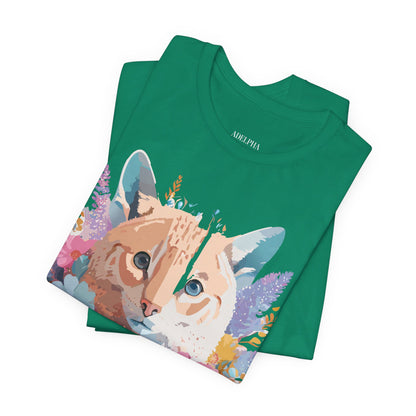 Natural Cotton Tee Shirt with Cat Printify