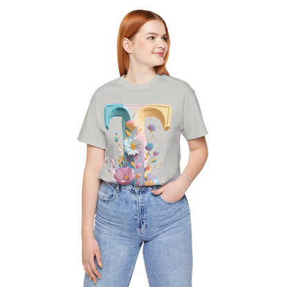 Natural Cotton Tee Shirt - Letters Collection - T Printify
