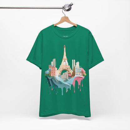 Natural Cotton Tee Shirt - Beautiful Places Collection - Paris Printify