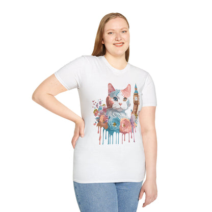 Cat Shirt Unisex Tee Softstyle 64000 Gildan Ring Spun Cotton