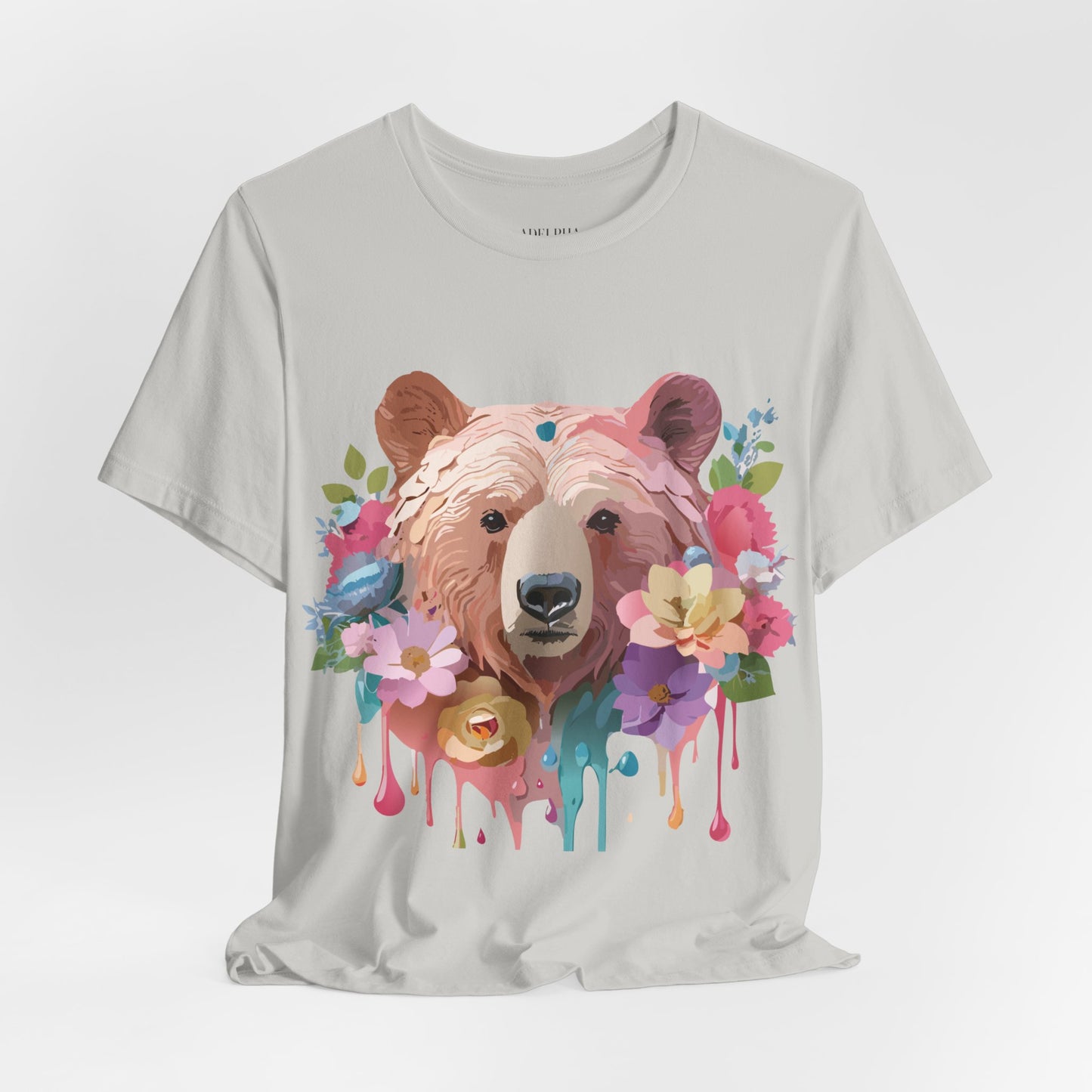 Natural Cotton Tee Shirt with Bear