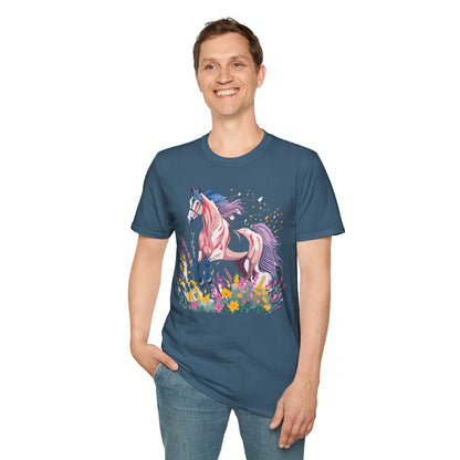 Horse Shirt Unisex Tee Animal Print Gildan Softstyle 64000 Ring Spun Cotton