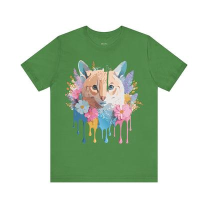 Natural Cotton Tee Shirt with Cat Printify