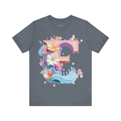 Natural Cotton Tee Shirt - Letters Collection - E Printify