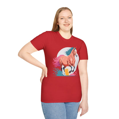 Unisex Horse Shirt Tee Gildan Softstyle 64000 Premium Ringspun Cotton