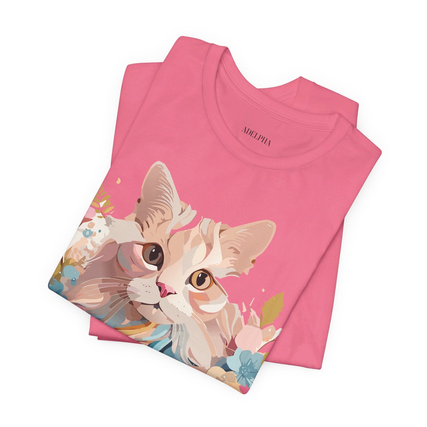 T-Shirt aus natürlicher Baumwolle mit Katze