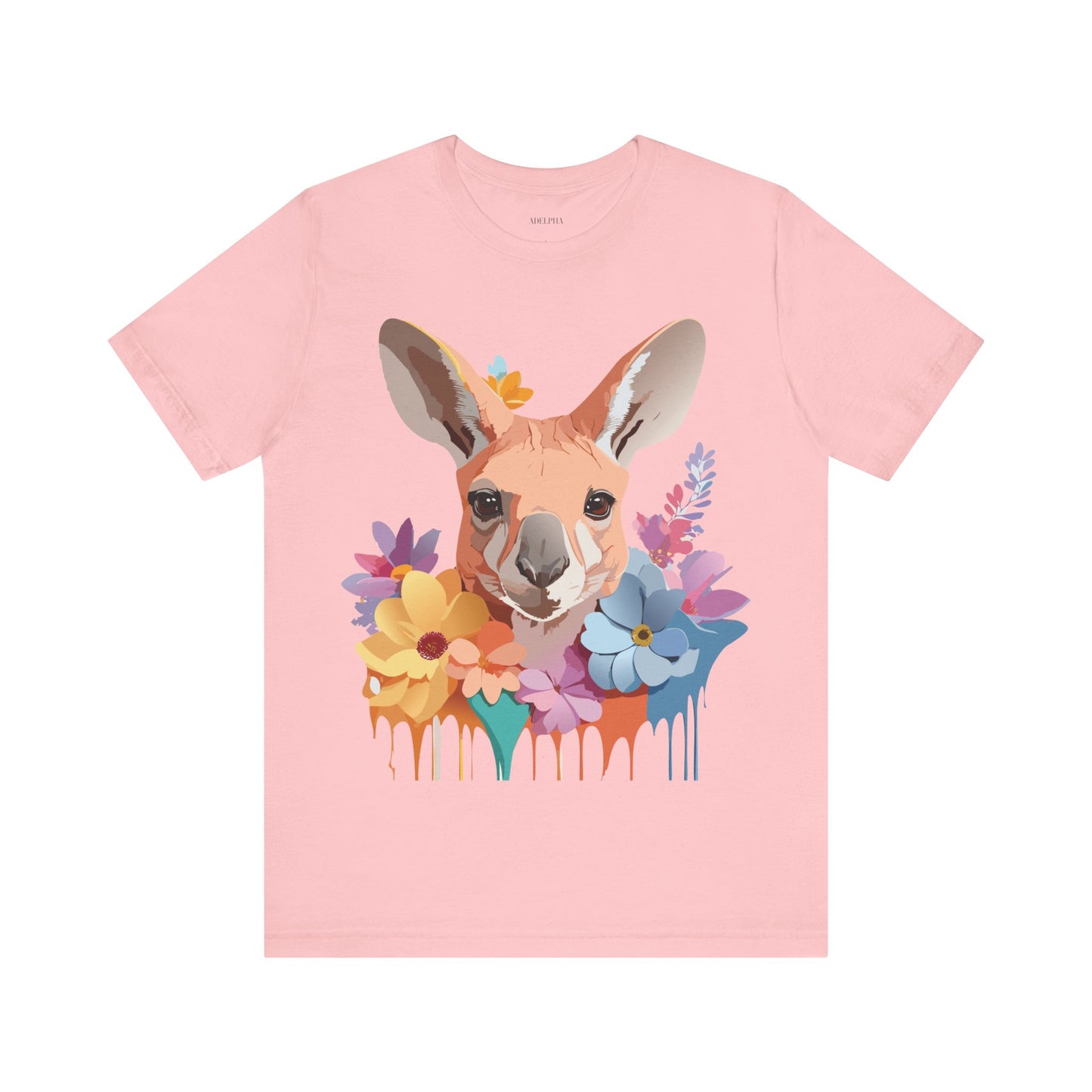 Natural Cotton Tee Shirt with Kangaroo