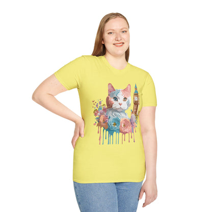 Cat Shirt Unisex Tee Softstyle 64000 Gildan Ring Spun Cotton