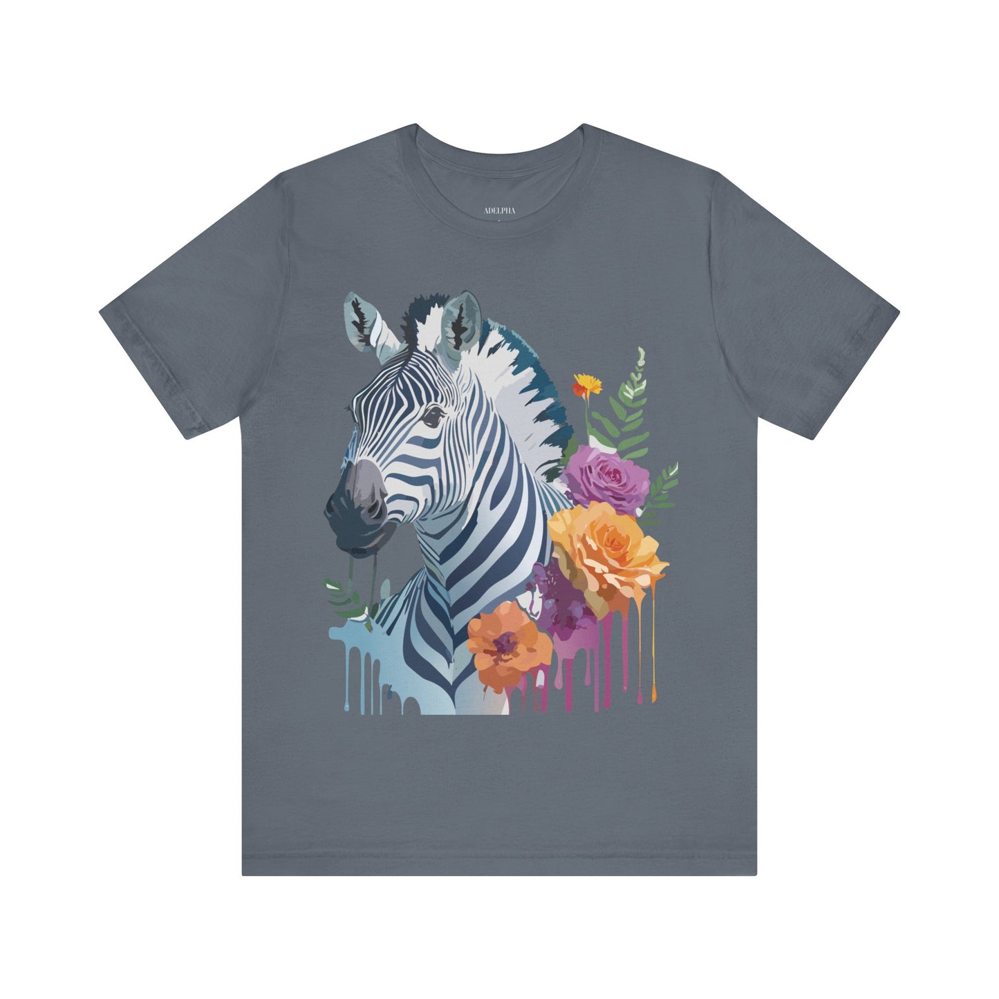 Natural Cotton Tee Shirt with Zebra