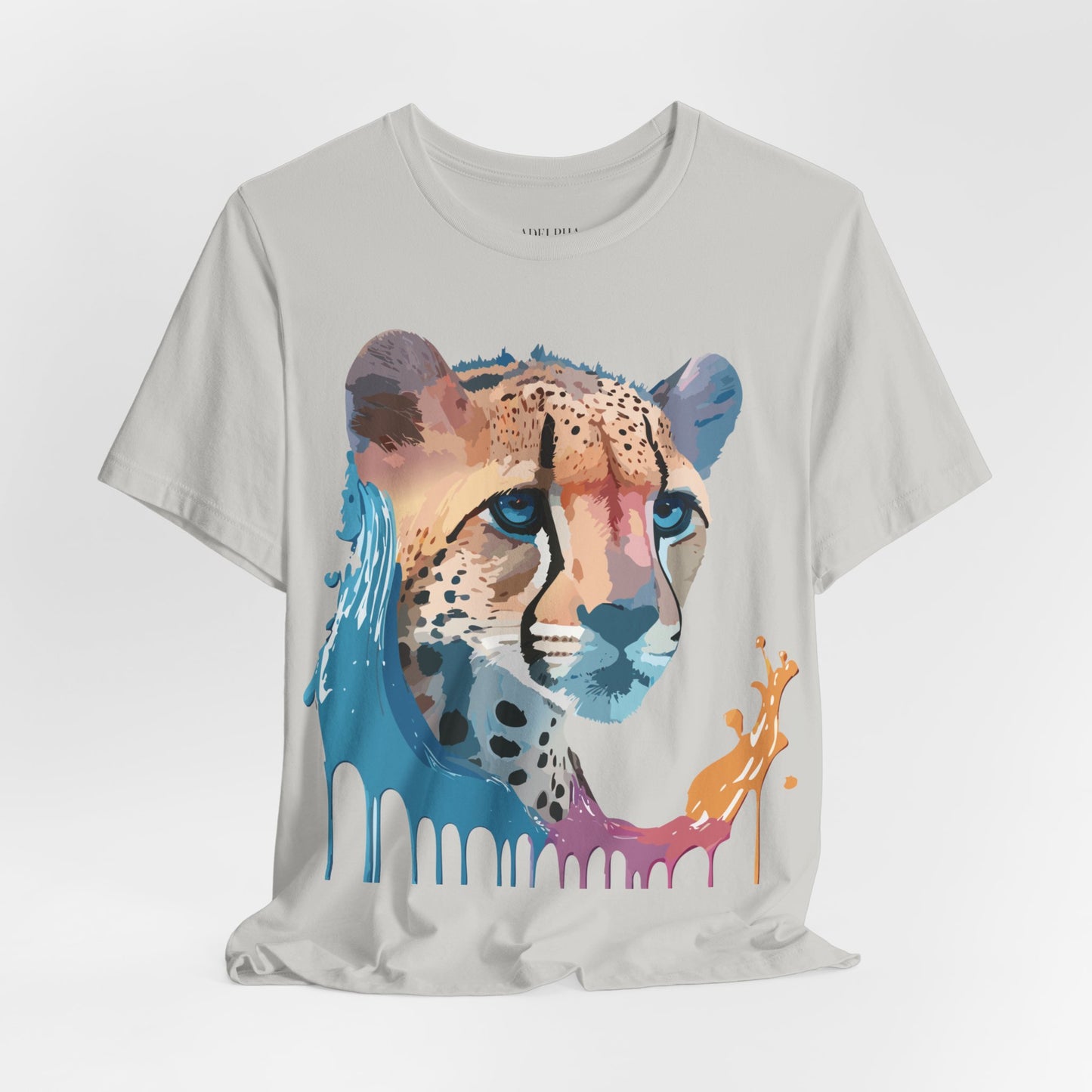 Natural Cotton Tee Shirt with Cheetah