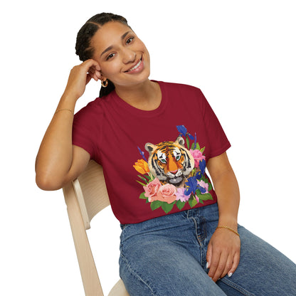 Tiger Shirt Unisex Animal Tee Gildan Softstyle 64000 100 Percent Cotton