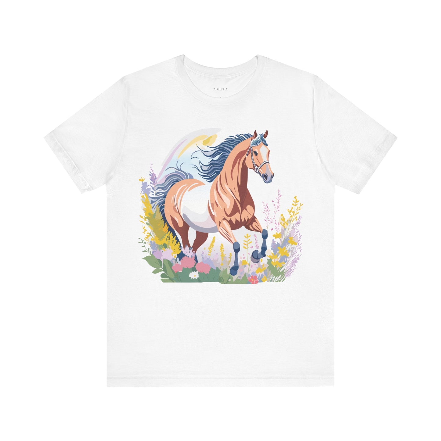 Natural Cotton Tee Shirt with Horse