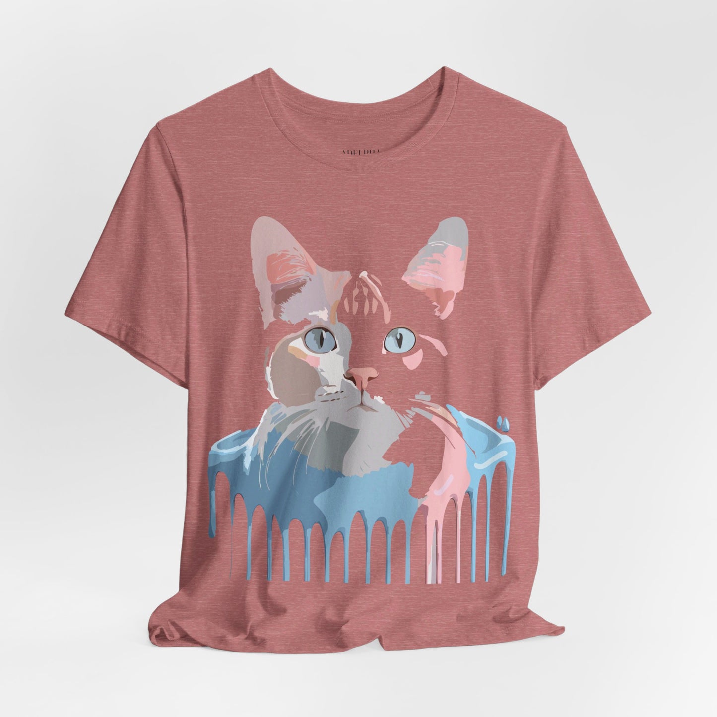 Natural Cotton Tee Shirt with Cat