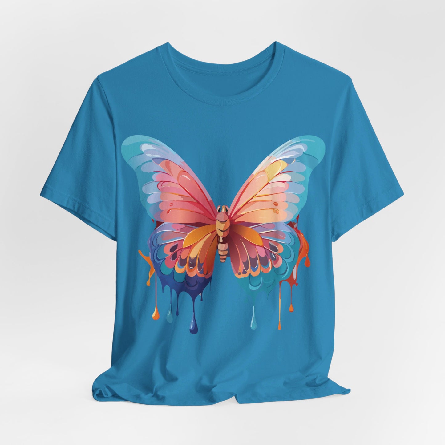 Natural Cotton Tee Shirt with Butterfly