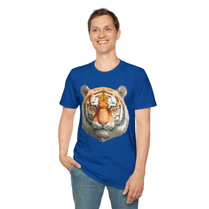 Tiger Print Shirt Unisex Animal Tee Gildan Softstyle 64000 Cotton Comfort