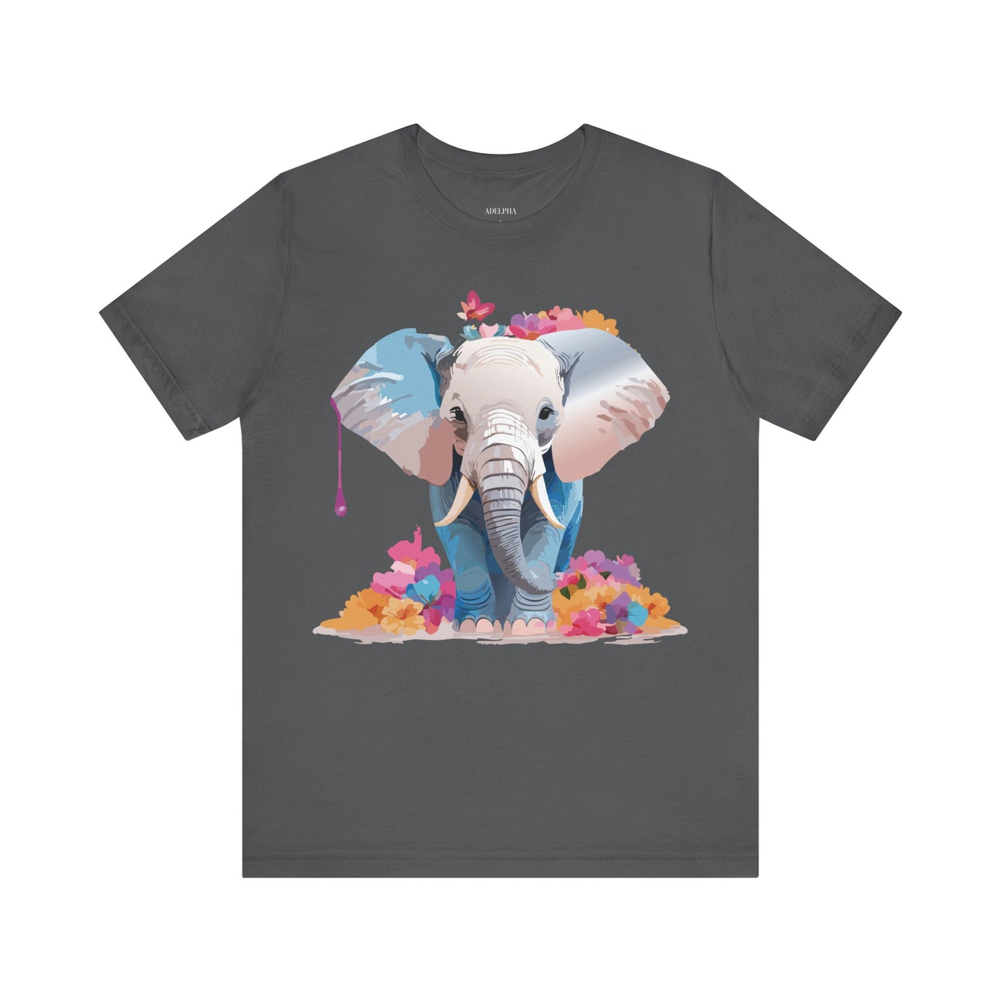 T-shirt en coton naturel avec motif éléphant