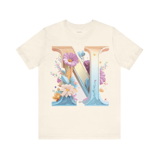 Natural Cotton Tee Shirt - Letters Collection - N