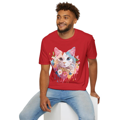 Cat Shirt Unisex Softstyle Tee 100 Percent Ring Spun Cotton Kitten Tee