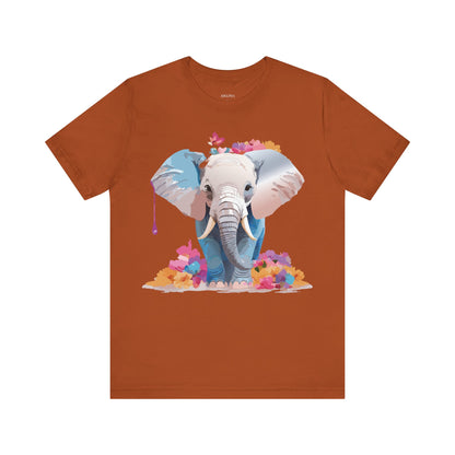 Natural Cotton Tee Shirt with Elephant Printify
