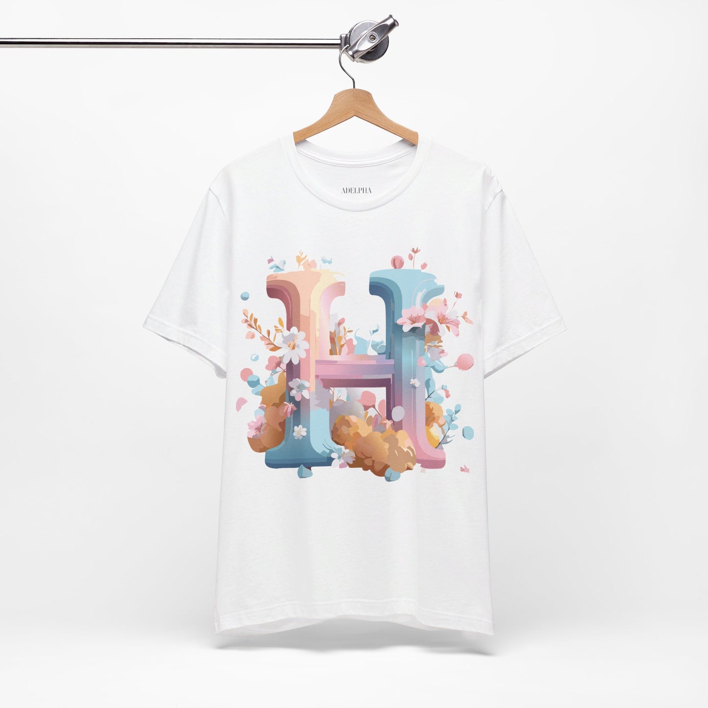 Natural Cotton Tee Shirt - Letters Collection - H