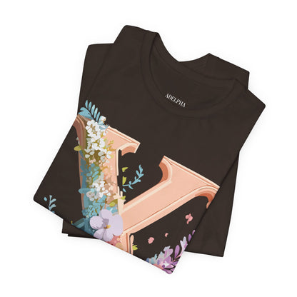 Natural Cotton Tee Shirt - Letters Collection - X Printify