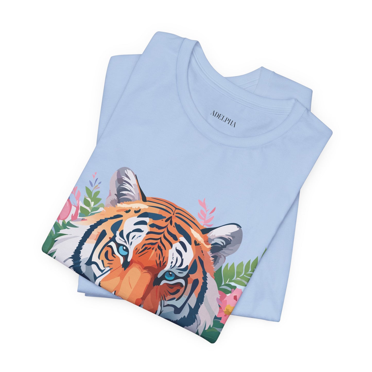 Natural Cotton Tee Shirt with Tiger