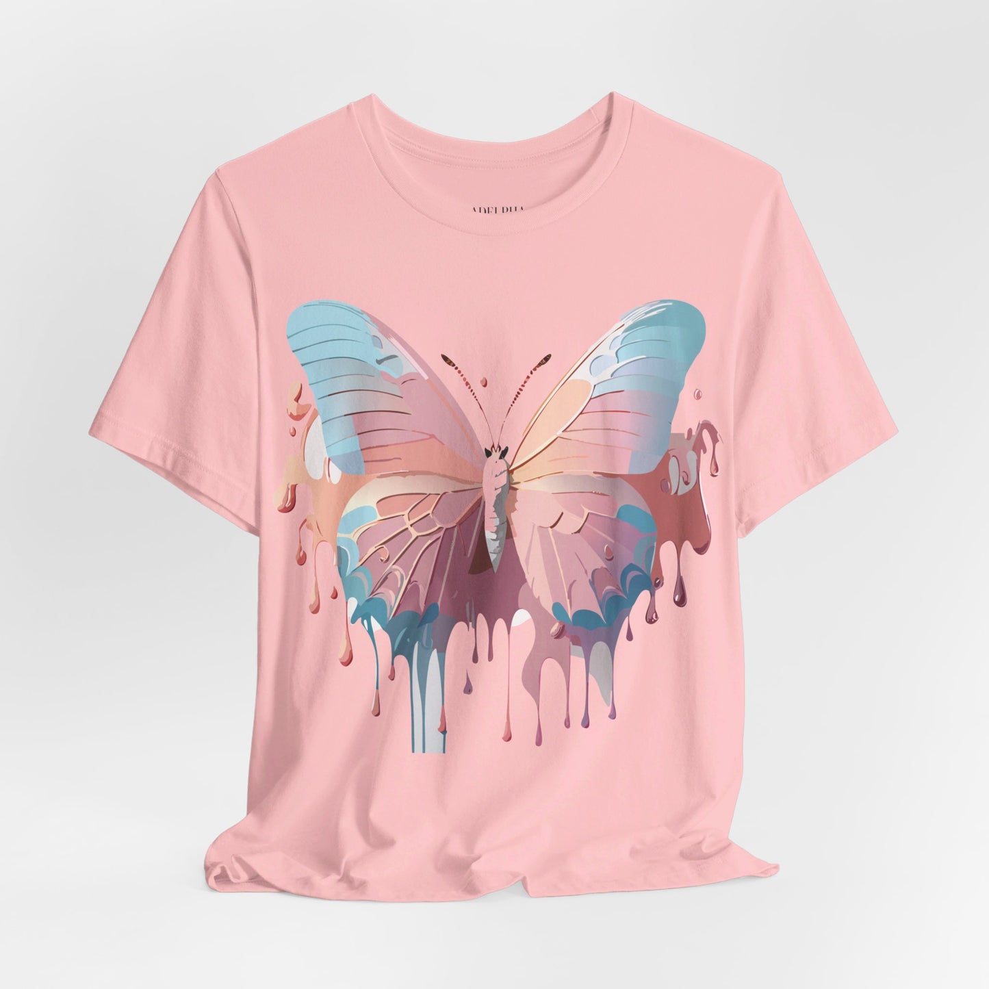 Natural Cotton Tee Shirt with Butterfly