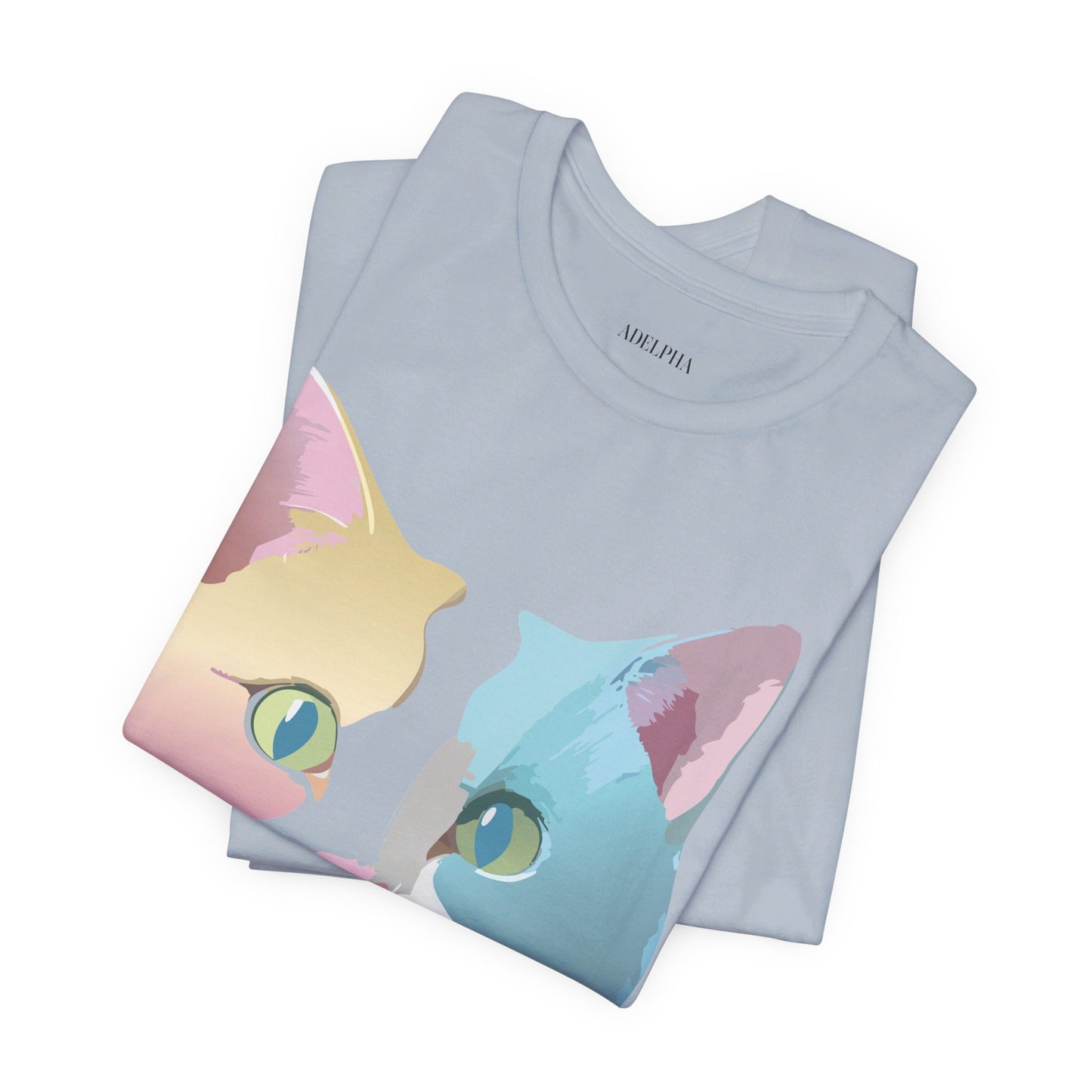 Natural Cotton Tee Shirt with Cat