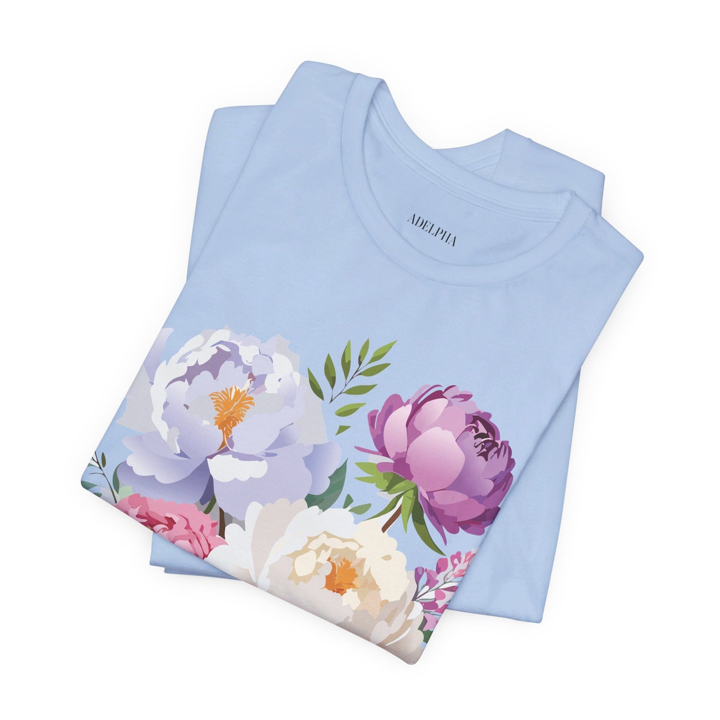 T-shirt en coton naturel avec fleurs