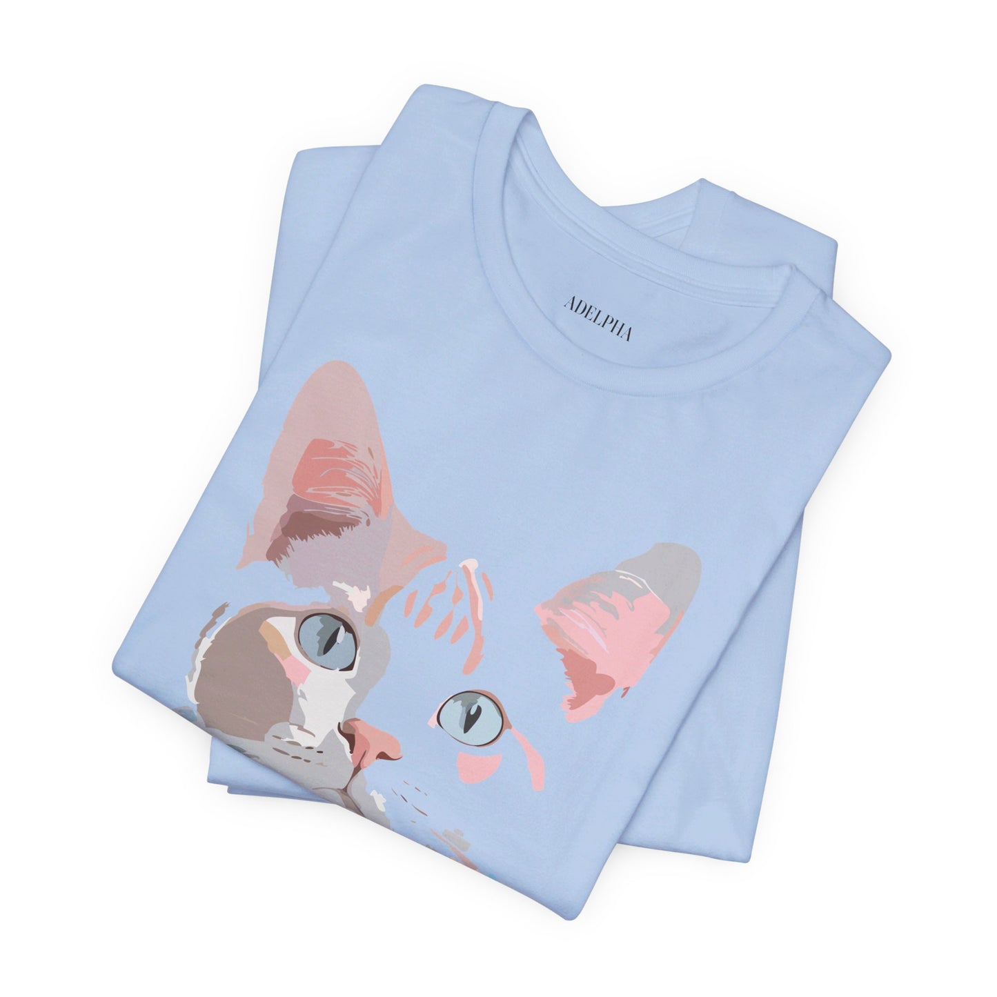 Natural Cotton Tee Shirt with Cat