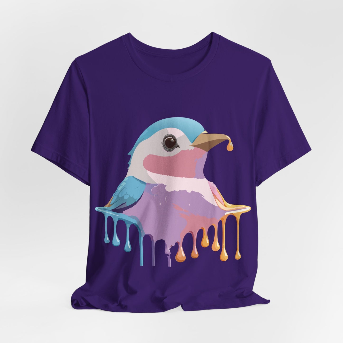 Natural Cotton Tee Shirt with Bird